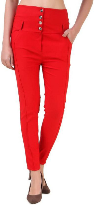 fashion jeans Red Jegging(Solid)