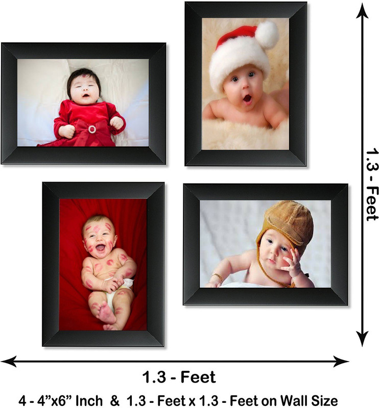 aadinath collection Generic, Acrylic, MDF Photo Frame(Black, 4 Photos)