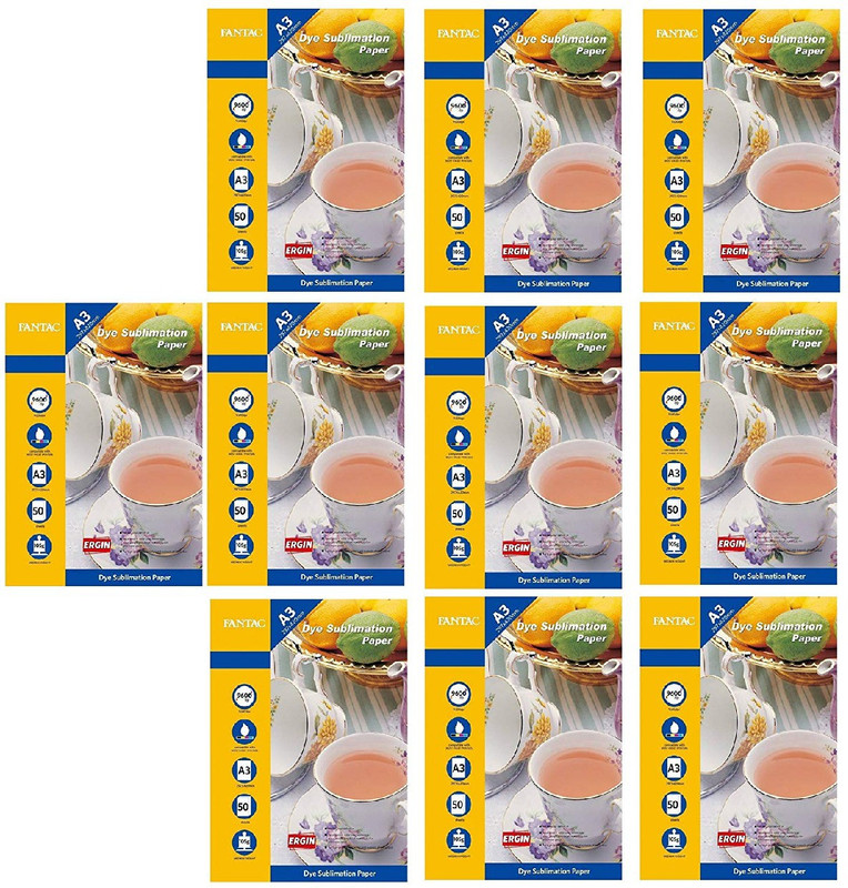 fantac Fantac Matte Coated Dye Sublimation Paper A4 Photo Paper Plain A4 Sublimation Mug Printing Paper(Set of 10, White)