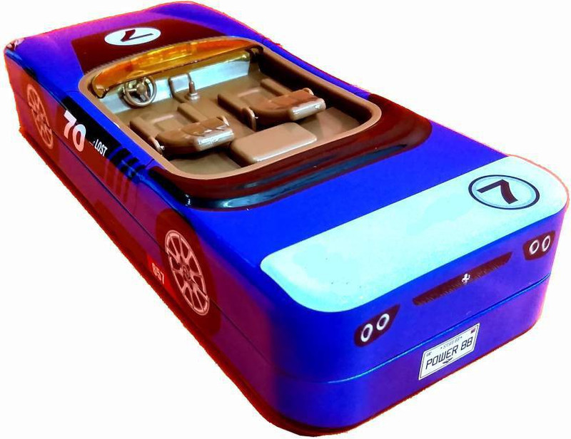 the toyz chest racing car Racing Car Art Metal Pencil Box(Set of 1, Brown, Blue)