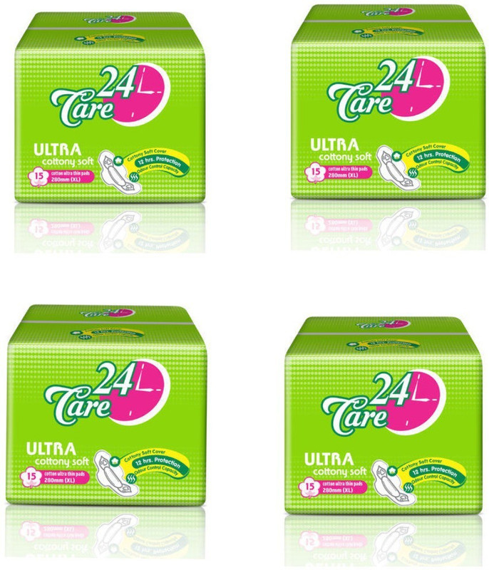 24 care 24CARE ULTRA COTTONY SOFT 280MM PACK OF 4*15 Sanitary Pad(Pack of 60)
