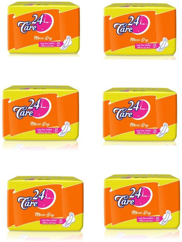 24 care 24CARE Maxi Dry Net Sanitary Napkins 280mmPACK OF 6*20 Sanitary Pad(Pack of 120)