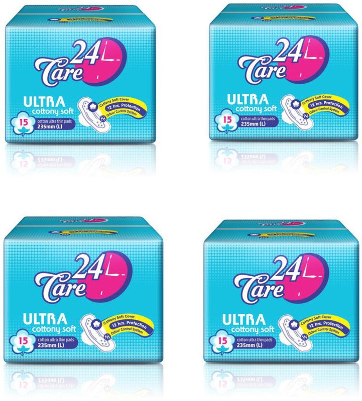 24 care 24CARE ULTRA COTTONY SOFT 235MM PACK OF 4*15 Sanitary Pad(Pack of 60)