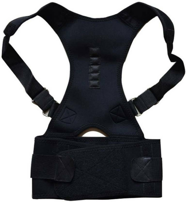 squad Dr.Adviced Magnetic Therapy Posture Corrector Shoulder Back Support Belt Back & Abdomen Support(Black)