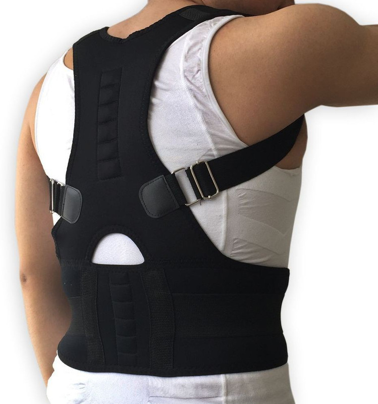 deepak Posture Corrector Back Brace to Correct Posture Back Support Posture Belt Back & Abdomen Support(Black)