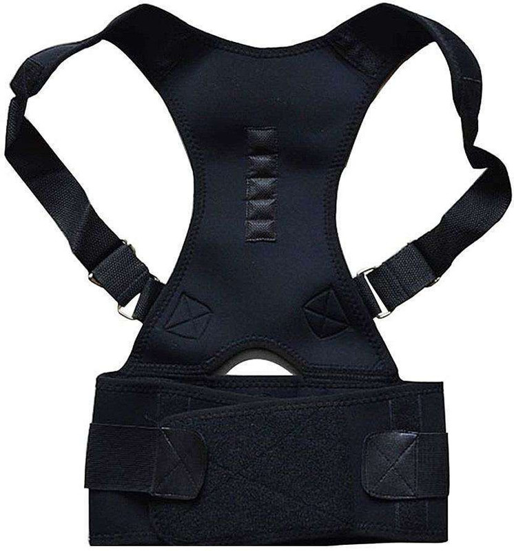 deepak Adjustable Back Posture Corrector Clavicle Brace Back Support Shoulder Belt Back & Abdomen Support(Black)
