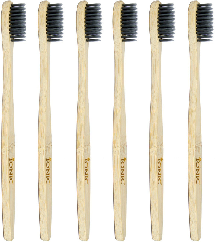 Ionic Bamboo Toothbrush 100% Biodegradable Combo of 6 Ultra Soft Toothbrush(Pack of 6)