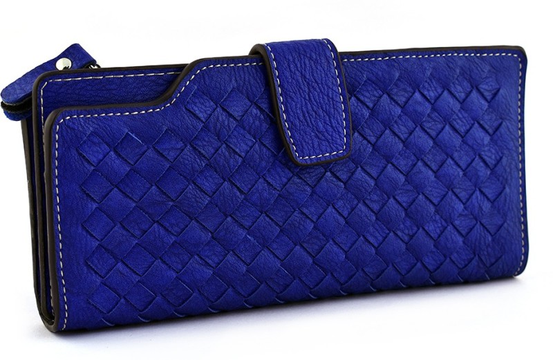SAI PURSE Women Blue Genuine Leather Wallet(18 Card Slots)