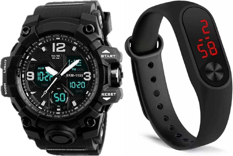 zintaas BLACK NEW BLACK BAND DESIGNER BELT DESIGN FOR FESTIVAL_PARTY WEAR Watch Digital Watch  - For Boys