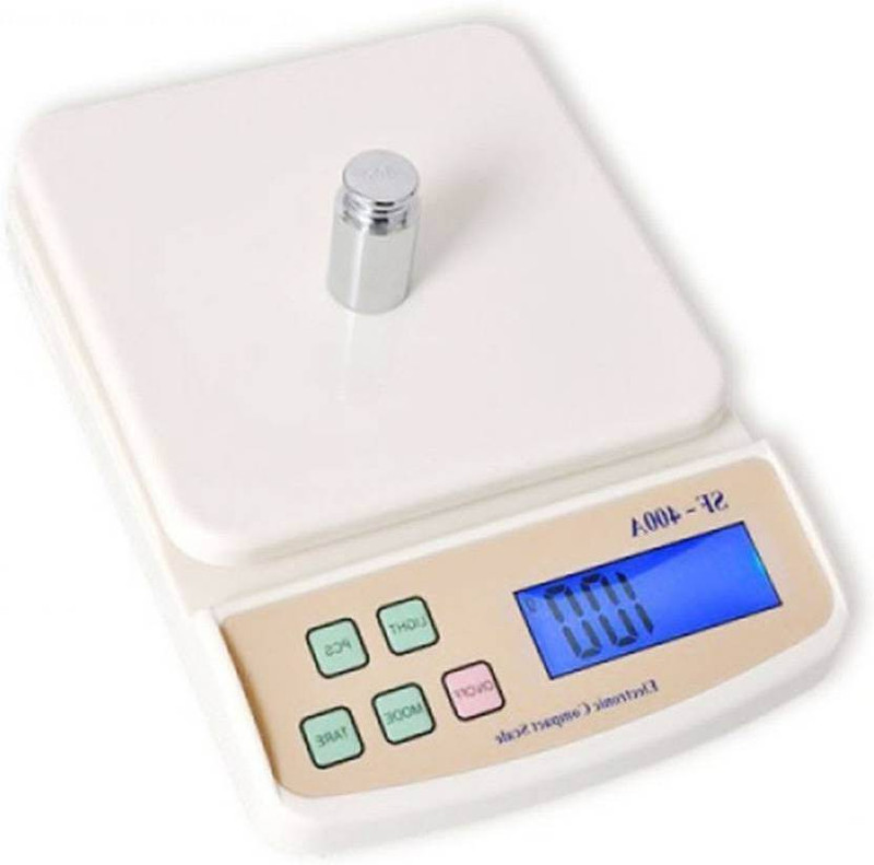 TOPSELF SF_400A Digital Electronic Kitchen Weight Machine Capacity 10Kg Multipurpose With Batteries Weighing Scale(White)