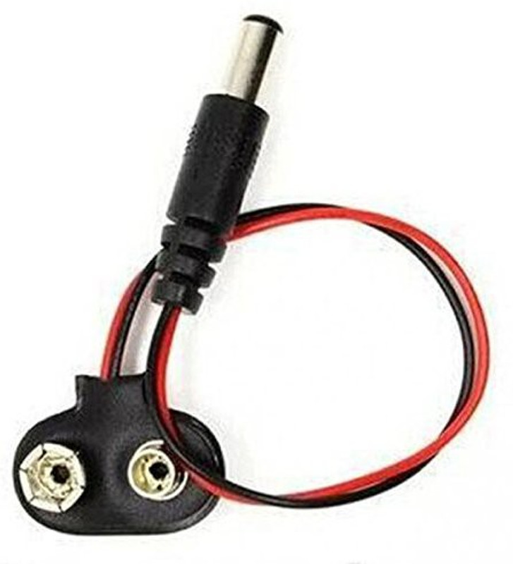 gobagee :gobagee 9V Battery Snap Power Cable To DC 9V Clip Male Line Battery Adapter - 2 Pcs Electronic Components Electronic Hobby Kit