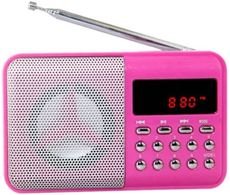 CRETO BT- SM71 Compact Portable Radio/Fm Support SD Card, AUX & USB Pen-drive FM Radio(Pink)