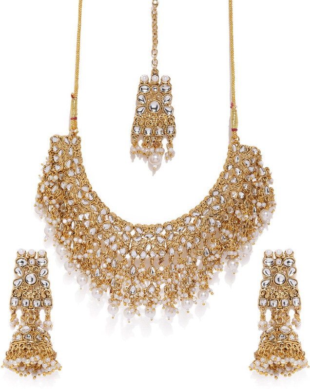 ZAVERI PEARLS Zinc Jewel Set(Gold, White) ZAVERI PEARLS Zinc Jewel Set(Gold, White)