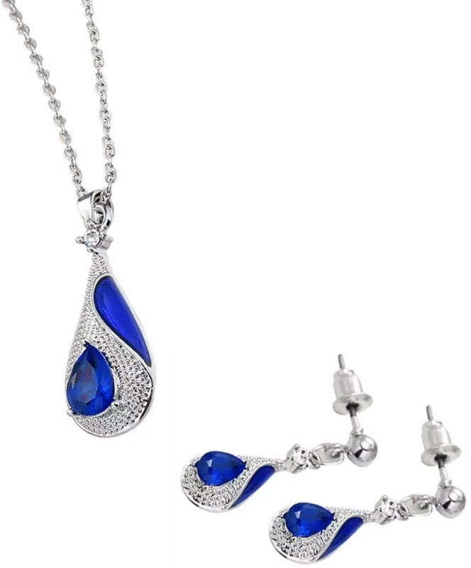 jewel planet Crystal Jewel Set(Blue, Silver)