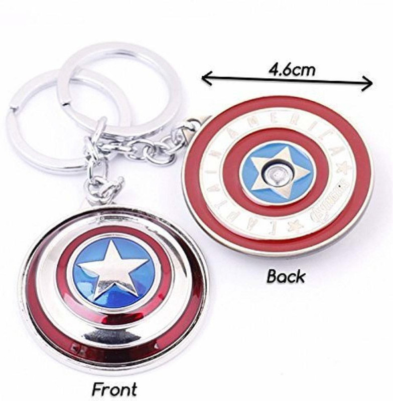 Falcon18 Captain America Rotatable Shield/Marvel Avengers/Superhero Bronze Metal Key Chain