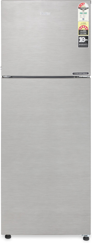 Haier 258 L Frost Free Double Door 3 Star Convertible Refrigerator(Brushline Silver, Dazzel Steel, HEF-25TDS)