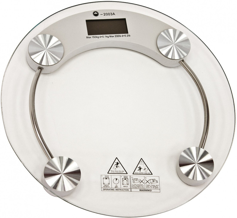 Rorian Personal Weight Machine Thick Round Transparent Glass Weighing Scale(White)