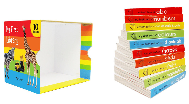 My First Library - First Mini Library of 10 Board Books to Develop Basic Concepts for Little Scholars. Well-Researched Pictures Ensure Faster Development of a Child's Vocabulary.(English, Hardcover, unknown)