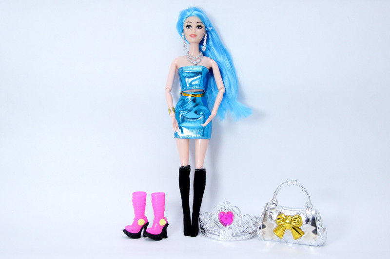 fitcharge Designer Dress Doll with Crown, Boots $ Handbag(Multicolor)