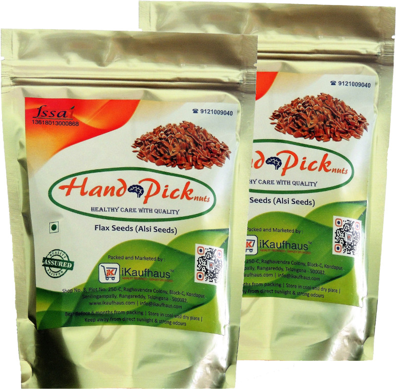 hand pick nuts Brown Flax Seeds(500 g, Pack of 2)