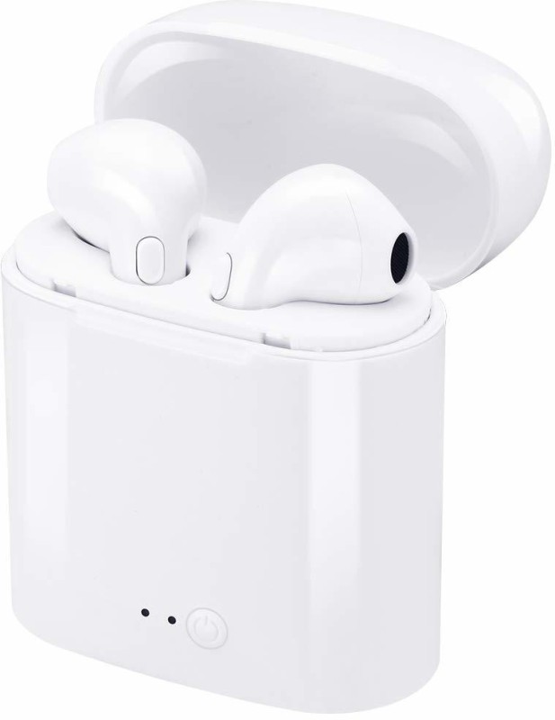 Hypex I7s Twins True Wireless Chargeable Earbuds with Charger Dock Bluetooth Headset with Mic(White, In the Ear)