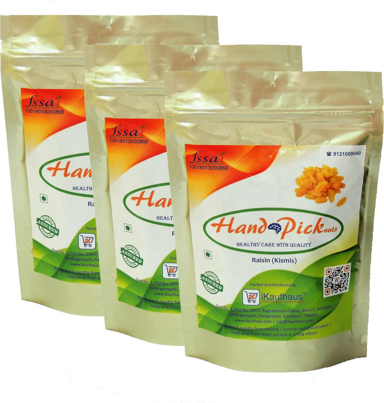 hand pick nuts Raisin Vacuum Packed Raisins(3 x 250 g)