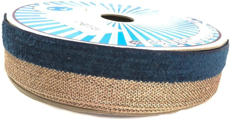 dasync Blue, Copper Color Lace and Border Material Dresses,Saree lace Cotton Blend Saree Falls(Blue)