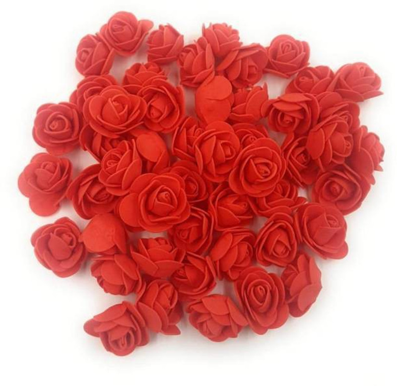 devine RED ROSE FOAM FLOWER Red Rose Artificial Flower(10.9 inch, Pack of 50)