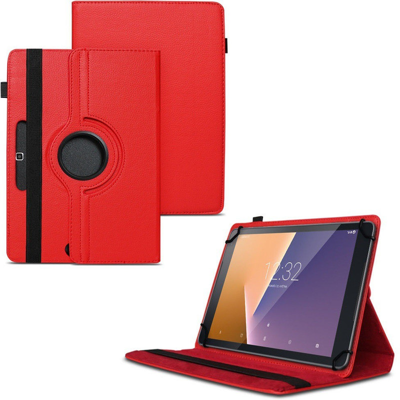 TGK Flip Cover for Salora Fontab 3G FT-16/002 Tablet inch Rotating  Leather Stand Case(Red, Cases with Holder)