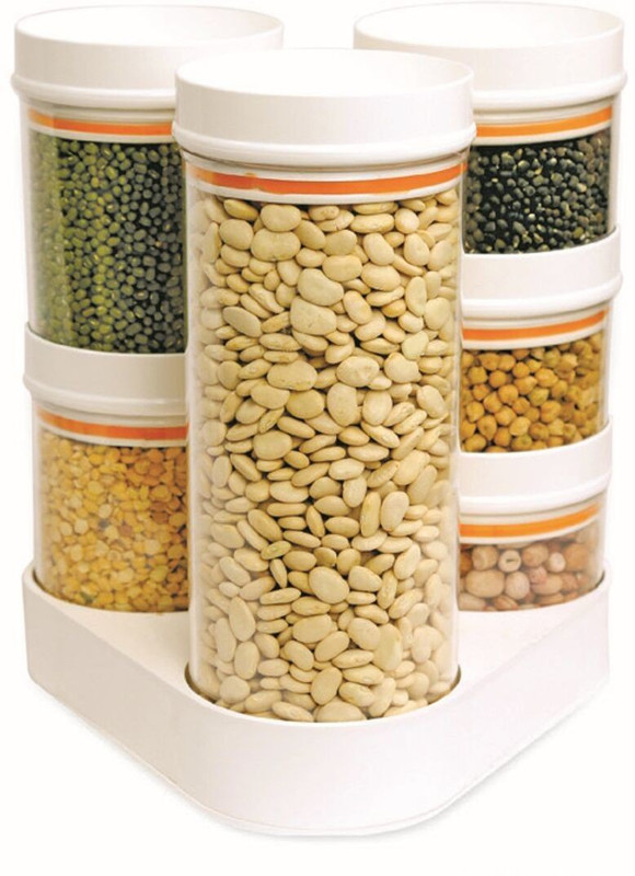 qikksecommerce CRYSTAL FOOD CONTAINER COMBO WITH STAND  - 500 ml Plastic Grocery Container(Multicolor)