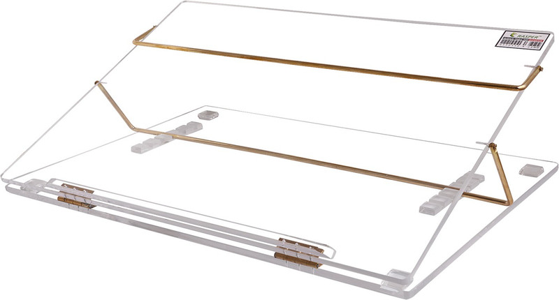 Rasper 2 Compartments Clear Acrylic Writing Desk Acrylic Table Top Elevator with Adjustable Height (Standard Size 21x15 Inches) Extra Heavy Quality 10MM with 1 Year Warranty(CLEAR TRANSPARENT)