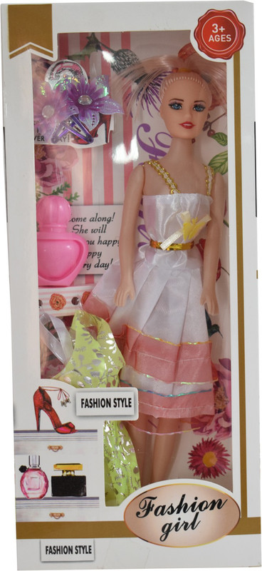 vlv Playtime Outfit For Fashionable Princess Barbie With Dress Doll(Beige)