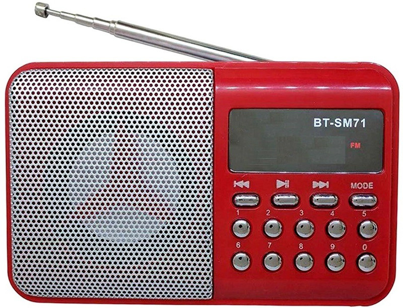 CRETO BT- SM71 Latest Portable Fm Radio Support USB, AUX & Memory Card FM Radio(Red)