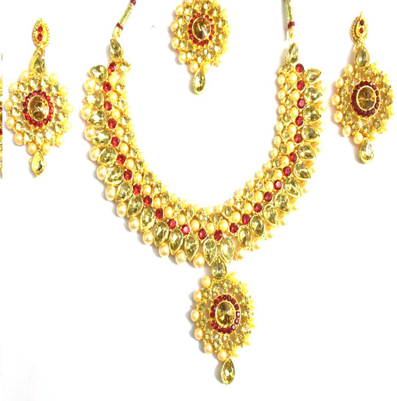naina fashion Alloy Jewel Set(Gold)