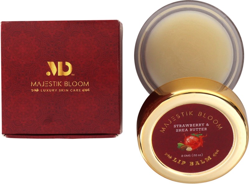 Majestik Bloom Strawberry & Shea Butter Lip Balm, 8g Strawberry Flavour(Pack of:...