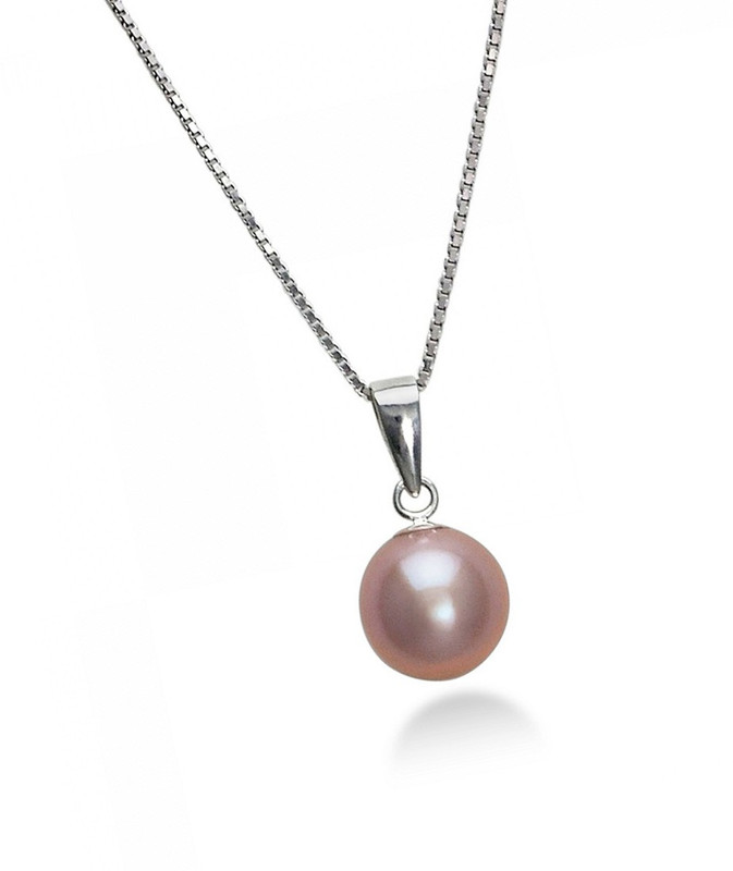 silvoswan Round Pearl Pendant for Girls and Women Best Gift for Wife, Girlfriend, Mom, Sister Platinum Pearl Alloy