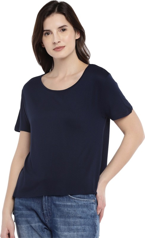 Globus Casual Regular Sleeve Solid Women Blue Top