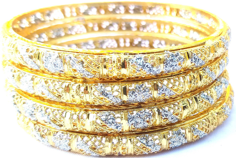 srinfotech Metal Rhodium Bangle Set(Pack of 4)