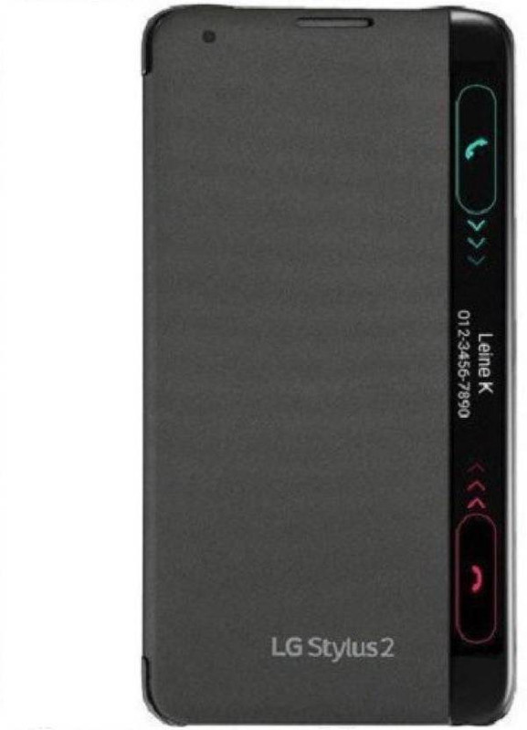 sadgatih Flip Cover for LG Stylus 2 PLUS ,+ Window Leather Flip No Sensor (Black)(multicolor, Dual Protection)