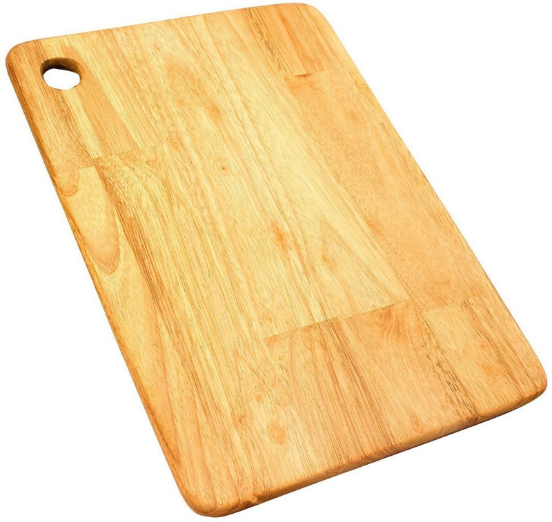 ozimo Wooden chopping board for Vegetables, Fruits, Meat, Bread with hole on a side Wood Cutting Board(Beige Pack of 1)