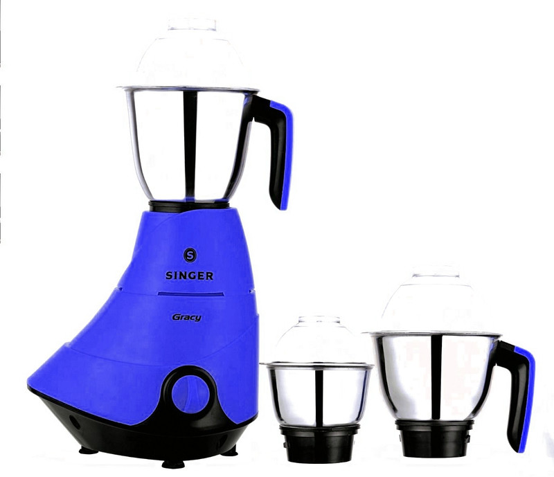 Singer GRACY 750 Mixer Grinder(Blue, 3 Jars)