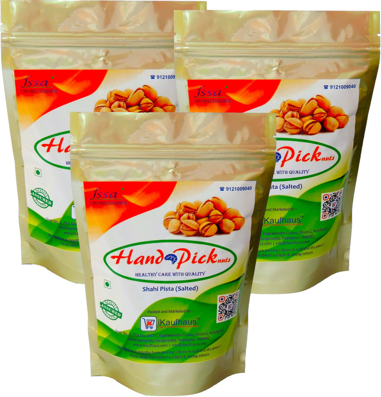 hand pick nuts Shahi Pista Vacuum Packed Pistachios(3 x 250 g)