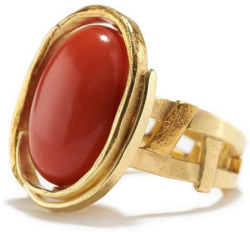 Buy Jaipur Gemstone Coral Ring With Natural Moonga Stone Lab