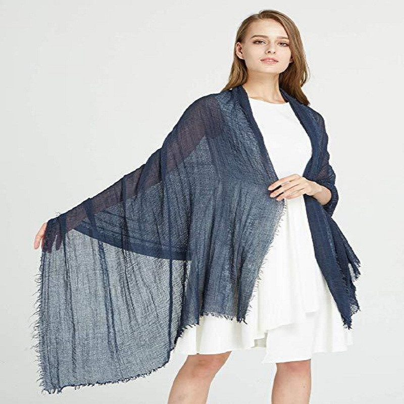 veilsofheaven Solid Cotton, Viscose Women Scarf, Stole