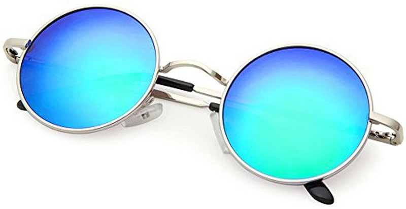 shadz Round Sunglasses(Blue, Multicolor)