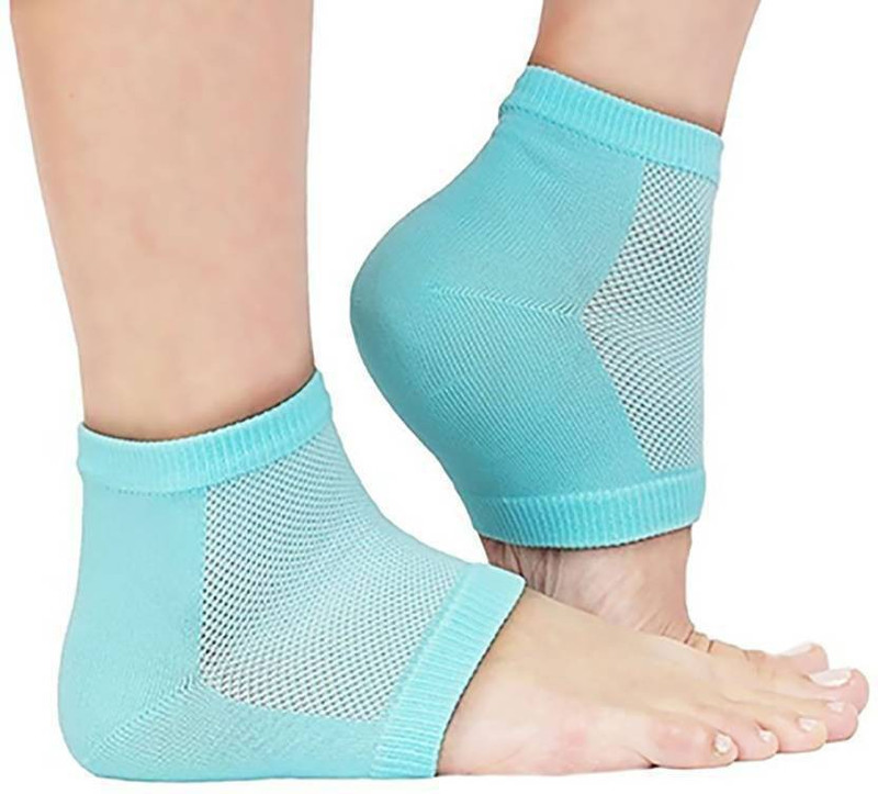 3dome Cracked heal relief socks pain foot gel Heel Support(Blue)