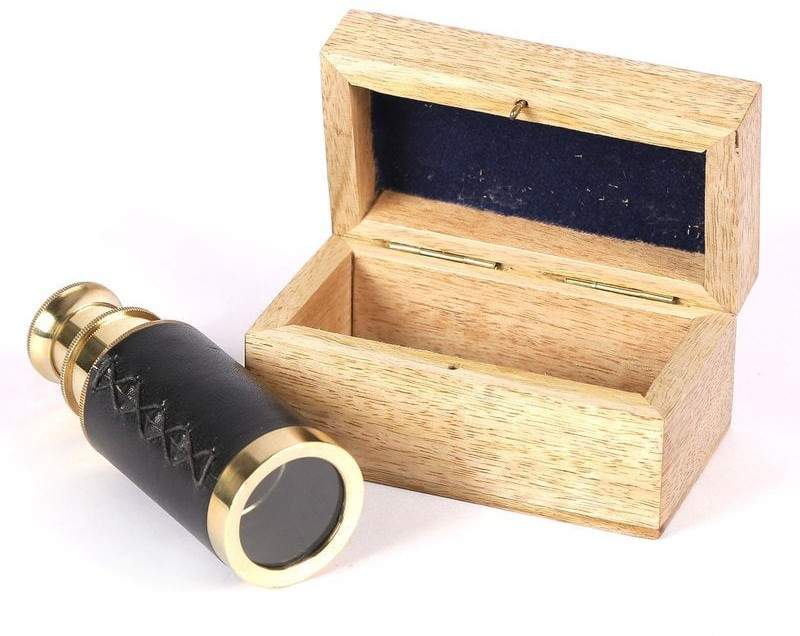 Exim Decor Brass Telescope Showpiece with Wooden Box Catadioptric Telescope(Manual Tracking)