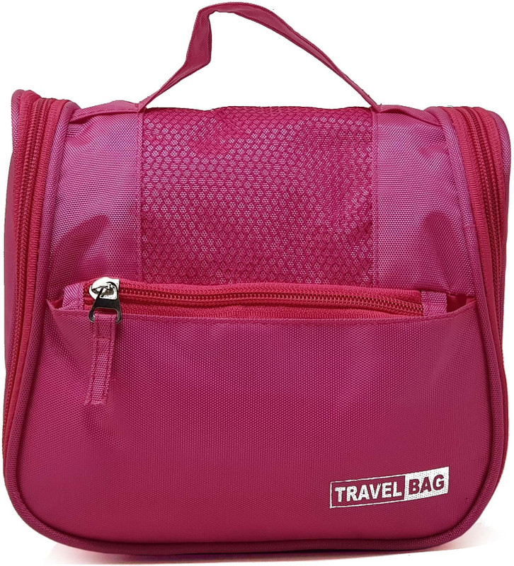 wildmount Toiletry Hanging Kit Portable Cosmetic Bag Makeup Pouch Waterproof Travel Organizer Bag Travel Toiletry Kit Travel Toiletry Kit(Pink)
