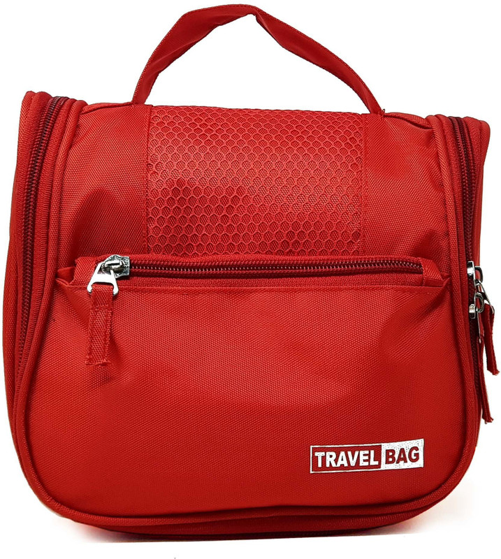 wildmount Toiletry Hanging Kit Portable Cosmetic Bag Makeup Pouch Waterproof Travel Organizer Bag Travel Toiletry Kit Travel Toiletry Kit(Red)