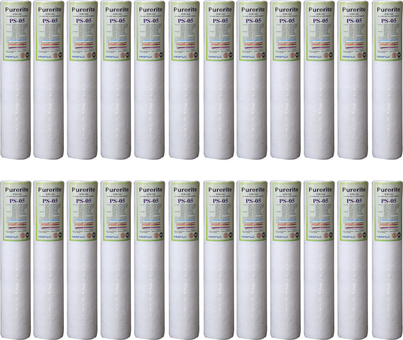 kemflo 10" 5 Micron Filter Cartridge Pack OF 24 For Industrial Or Domestic Filter Solid Filter Cartridge(5, Pack of 24)